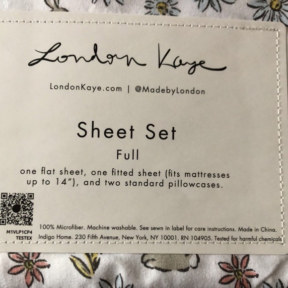 London Kaye Multicolor Floral Bunny Sheet Set - FULL - Picture 5 of 7